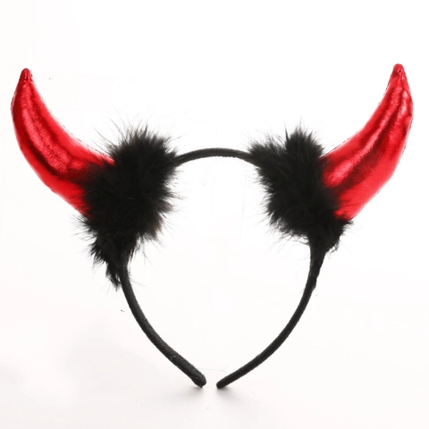 Cerchietto Con Corna Da Diavolo Papillon Coda Forcone Accessori Plastica Piuma Paillettes Halloween Cosplay Festa Novità Adulti Bambini