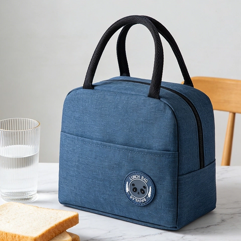 Portable Insulated Lunch Bag Oxford Cloth Thermal Bento Box Bag With Aluminum Foil Lining Panda Pattern For Work School Picnic
