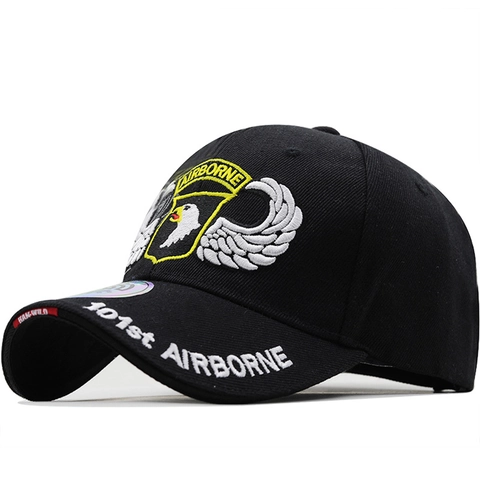 Cappello Da Baseball Tattico Cotone Ricamato Airborne Stile Militare Protezione Solare Cappello Regolabile Unisex
