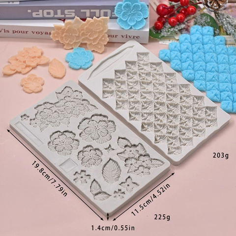 Flower Pineapple Texture Silicone Mold DIY Baking Cake Decoration Fondant Chocolate Clay Craft Molds
