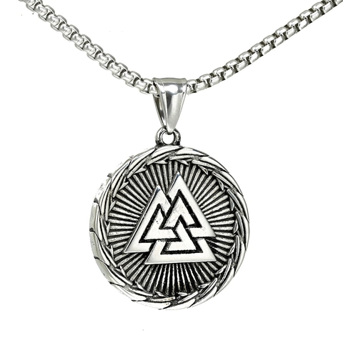 Collana Con Pendente Valknut Vichingo Acciaio Inossidabile Amuleto Runa Nordica Gioielli Vintage Per Uomini