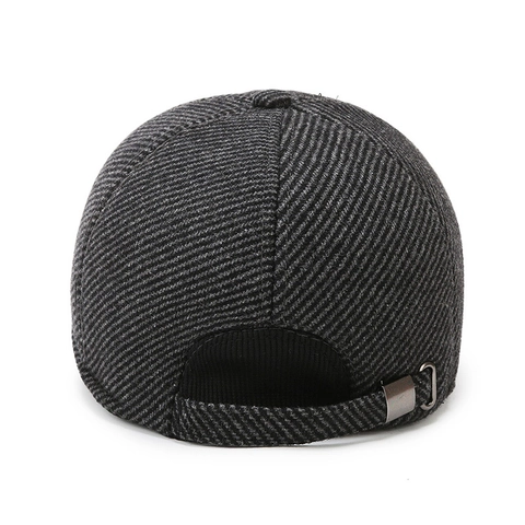 Cappello Da Baseball Invernale Da Uomo In Lana Di Twill Spessa Con Paraorecchie Calda Fodera In Pile Antivento Regolabile