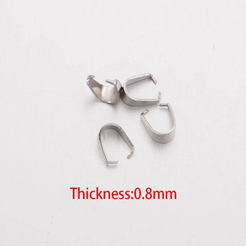 Stainless Steel Pinch Bails Pendant Connectors DIY Jewelry Making Findings Mirror Polished 304 Steel