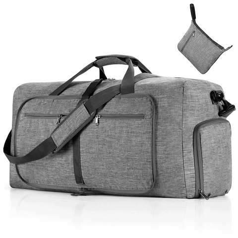 Large Capacity Foldable Travel Duffel Bag Waterproof Oxford Cloth Gym Sports Weekender Bag Shoe Compartment For Women Men
