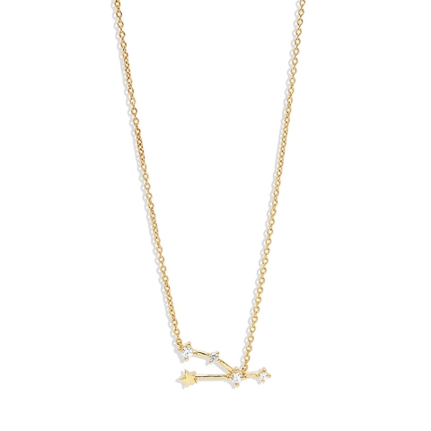 Collar De Signo Zodiacal De Plata De Ley 925 Colgante De Constelación Con Zirconia AAAAA Joyería Cielo Estrellado Para Mujer