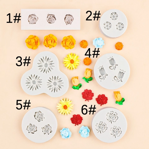 Blumen Silikonformen Florale Fondant Schokolade Tortendekoration DIY Backwerkzeuge Harz Ton Basteln