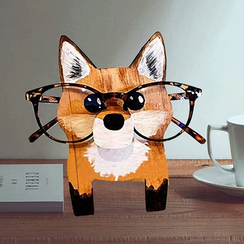 Supporto Per Occhiali Creativo In Legno A Forma Di Animale Dipinto A Mano Grazioso Ornamento Da Scrivania Portaocchiali