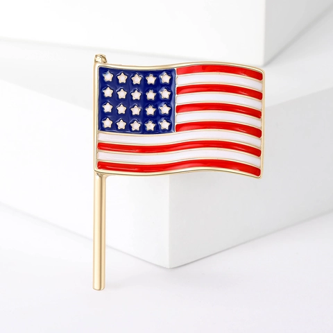 Spilla Bandiera Americana Lega Smalto Gioielli Patriottici Moda Accessorio Creativo