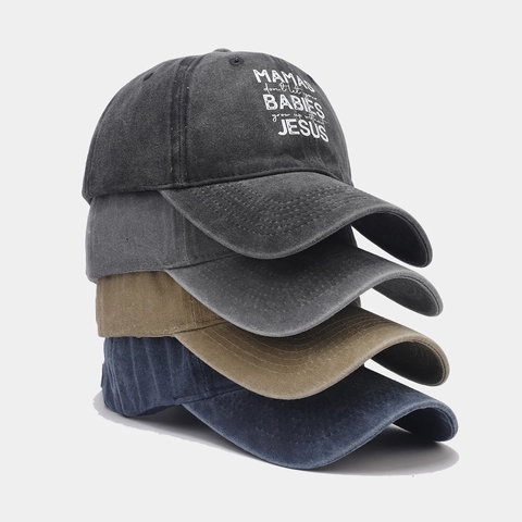 Washed Cotton Baseball Cap Vintage Distressed Letter Print Verstellbar Peaked Hat Outdoor Sonnenschutz Für Männer Frauen