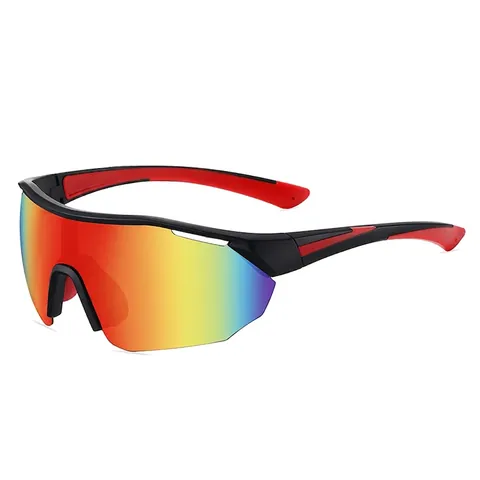 Occhiali Da Sole Sportivi Polarizzati Montatura PC Lenti TAC Protezione UV Esterno Ciclismo Corsa Lenti Grandi Rivestimento Specchio Unisex
