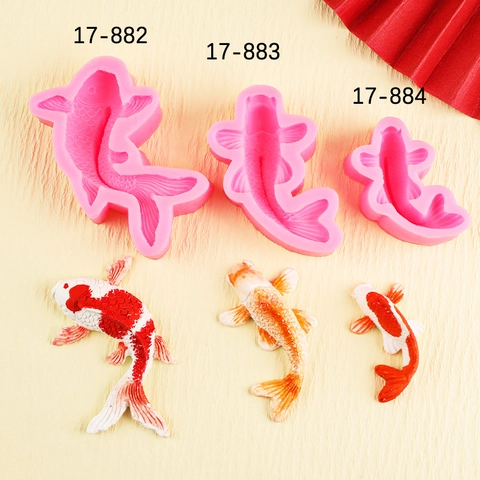 Silicone Fish Carp Goldfish Mold For Fondant Cake Decorating Chocolate Jelly Pudding DIY Baking Craft