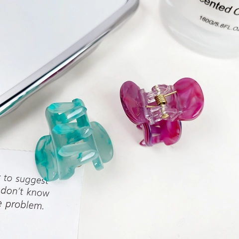 Mini Pinzas Para El Cabello Acetato Pequeñas Patrón Mármol Carey Accesorios Para El Cabello Dulce Para Mujeres Niñas