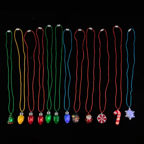 LED Leuchtende Weihnachts Kette Bunte Glühbirne Cartoon Weihnachtsmann Schneemann Weihnachtsbaum Blitz Anhänger Party Geschenk