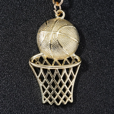 Porte-clés Panier De Basket-ball Alliage Métallique Pendentif Sport Dimensional Style Hip Hop Accessoire Créatif
