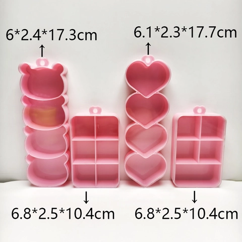 Scatola Di Immagazzinaggio In Plastica Rosa Con Scomparti E Coperchio Trasparente Per Gioielli Perline E Artigianato Organizer