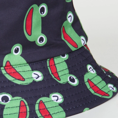 Cappello Alla Pescatora Carino Con Stampa Rana Cartone Animato Cotone Protezione Solare Aperto Casual Estivo Uomo Donna