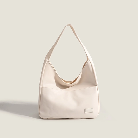 Bolso De Axila Vintage Hobo Cuero PU Gran Capacidad Color Sólido Urbano Minimalista Bolso De Hombro Para Mujer Versátil