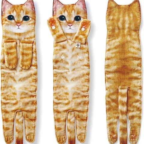 Cute Cat Shaped Hand Towel For Kitchen Bathroom Microfiber Absorbent Soft Hanging Hand Towels Cartoon Animal Decorative Towel For Kids Adults