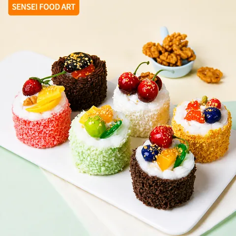 Realistic PU Mousse Cake Models Simulation Fruit Dessert For Home Decor Photography Props Simulation Food Display Ornament