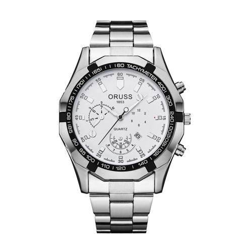 Men's Business Quartz Watch Fashion Stainless Steel Strap Waterproof Calendar Tachymeter Multi Dial Wristwatch For Men