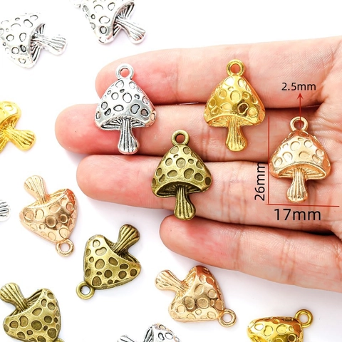 Pendentifs Champignons En Alliage Pour Fabrication De Bijoux Bricolage Bracelet Collier Décoration Style Vintage