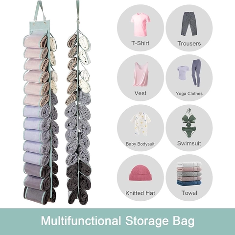 Organizzatore Appeso A Doppia Faccia In Tessuto Non Tessuto Tasche In PVC Per Pantaloni Da Yoga Leggings Armadio Salvaspazio