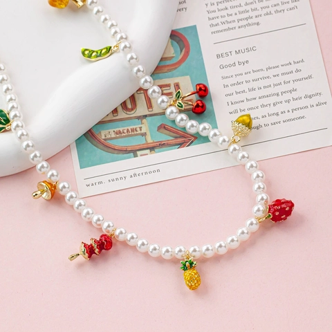Cute Alloy Enamel Fruit Vegetable Pendants For DIY Jewelry Making Strawberry Lemon Apple Watermelon Charms Earrings Necklace Accessories