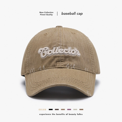 Casquette De Baseball En Coton Lavé Vintage Délavé Brodé Lettre Collector Chapeau De Soleil Respirant Homme Femme Ajustable