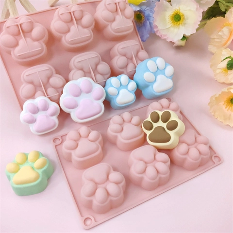 Silikonform Pink Katzenpfotenform Für Kuchen Schokolade Seife Harz DIY Basteln Backwerkzeug