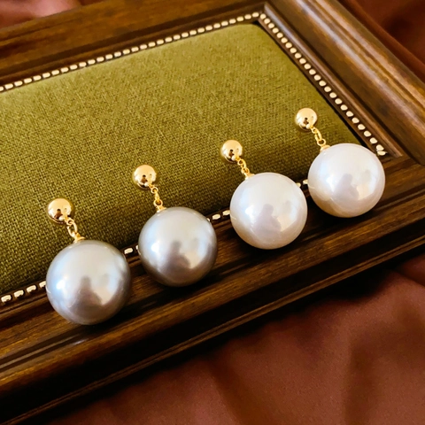 Orecchini Pendenti Con Künstliche Perle Vintage Con Perno In Argento Rame Placcato Oro Perla Artificial Sintetica Gioielli Per Donna