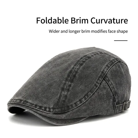 Retro Washed Cotton Ivy Cap Vintage Distressed Flat Hat Für Herren Und Damen Verstellbare Gatsby Mütze
