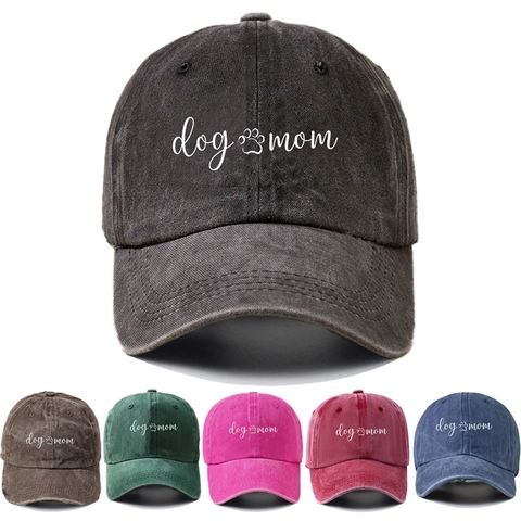 Casquette De Baseball Dog Mom Coton Lavé Vintage Ajustable Chapeau Soleil Extérieur Femmes