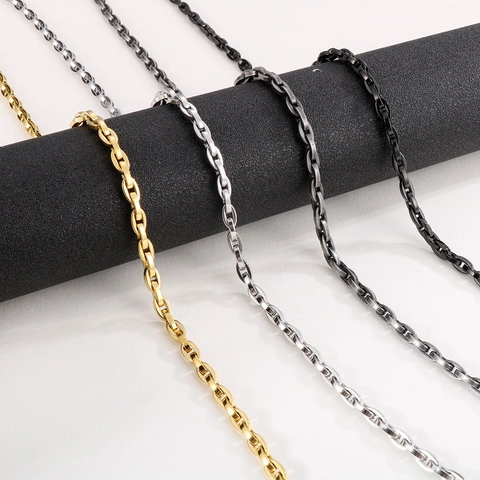 Conjunto De Joyas De Cadena De Nariz De Cerdo De Acero Inoxidable Para Hombre Collar Y Pulsera Retro Hip Hop