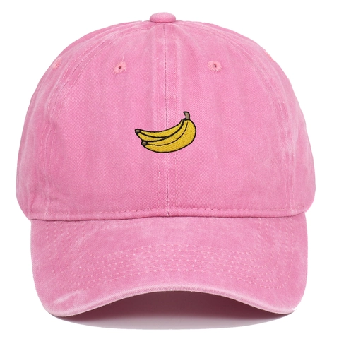 Gorra De Béisbol De Algodón Lavado Vintage Con Bordado De Plátano Sombrero De Sol Casual Ajustable