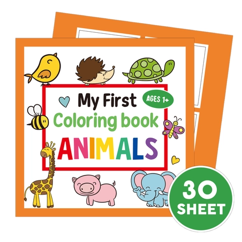 Libro De Colorear Para Niños Pequeños Papel Dibujos Animados Animales Vehículos Educación Temprana Para Niños