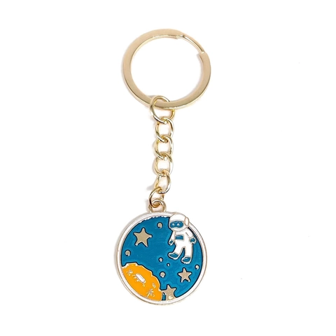 Astronauta Espacial Planeta Llavero Aleación De Zinc Esmalte Tema Espacial Dibujos Animados Lindo Colgante De Bolsa Anillo