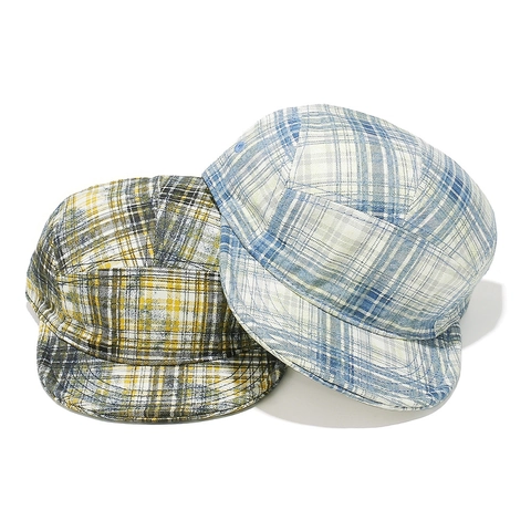 Casquette Camper En Coton À Carreaux Visière Plate Extérieur Décontracté Mode Ajustable