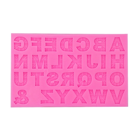 Moule En Silicone Alphabet Lettres Anglaises Motifs Rayés Pour Décoration De Gâteau Fondant Chocolat Résine Époxy Bricolage
