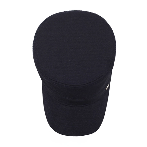 Heren Militaire Pet Ademend Mesh Flat Top Zonnehoed Verstelbare Casual Cadet Cap Met Metalen Badge