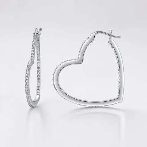 Luxus S925 Silber Moissanit Herz Ohrringe Für Damen Elegantes Funkelndes Eingelegtes Schmuckstück Mit GRA Zertifikat Geschenk