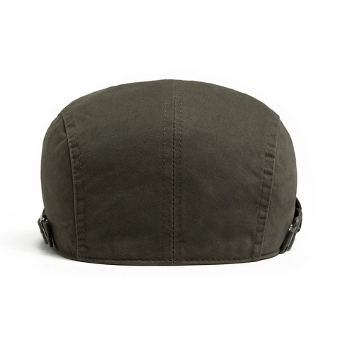 Men's Cotton Beret Cap With 3D Letter Embroidery Vintage Newsboy Hat Adjustable Metal Buckle Sunshade Forward Duck Tongue Hat For Outdoor Travel Casual
