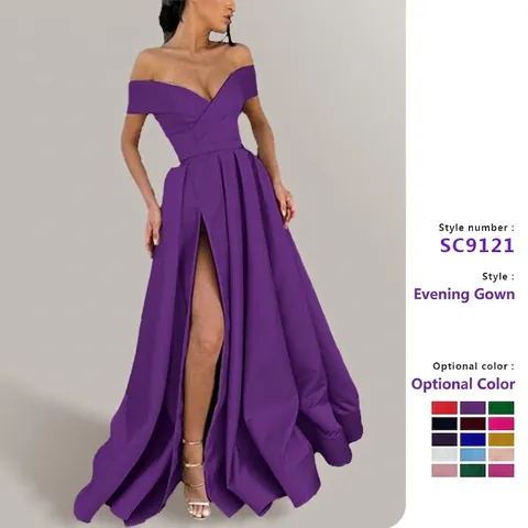 Dames Elegant Satijnen Avondjurk Diepe V-Hals Mouwloos Hoge Split Lange Jurk Voor Zomer Feest Formeel Banket Dames Jurk
