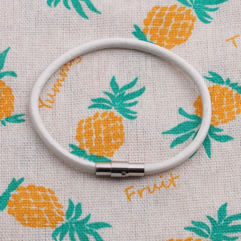 Leather Bracelet Stainless Steel Magnetic Clasp Minimalist Braided Cord Wristband Fashion Jewelry Unisex
