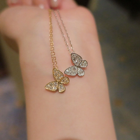 Collana Farfalla In Argento Sterling 925 Con Zirconia Cubica Elegante Ciondolo In Zircone Catena Clavicola Per Donne