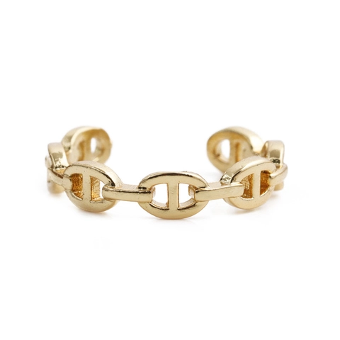 Ankerglied Kupfer Ring Geometrischer Zirkon Inlay Verstellbar Offen Fingerring Minimalistischer Schmuck Geschenk Für Damen