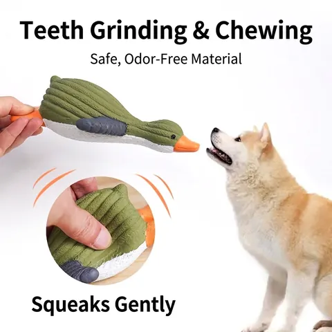 Squeaky Dog Toy Latex Bite Resistant Teeth Cleaning Interactive Cartoon Penguin Duck Shape For Small Medium Dogs