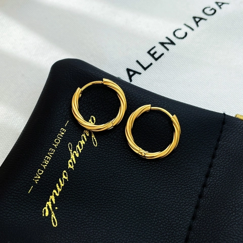 Twisted Hoop Earrings Stainless Steel Gold Plated Woven Textured Ear Buckles Minimalist Retro Fashion Jewelry For Women