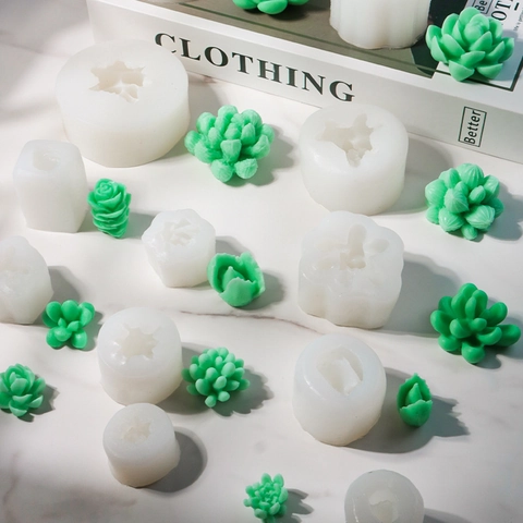 Succulent Plant Vormige Siliconen Mal Voor DIY Kaars Aromatherapie Hars Taart Decoratie Handgemaakte Zeep Creatief