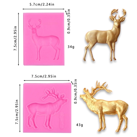 Rentier Hirsch Form Silikonform Für DIY Fondant Schokolade Backen Tortendekoration Kunstharz Handwerk Weihnachten