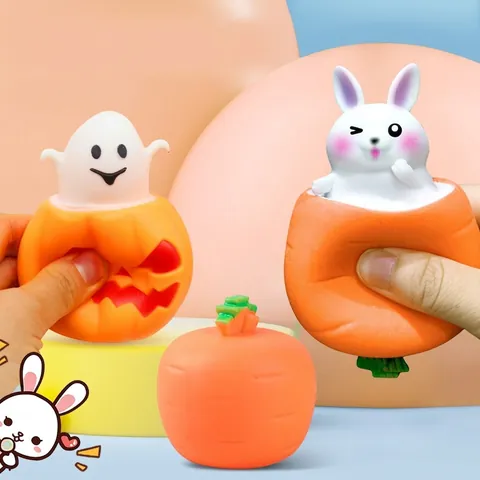 Squeeze Toy Stress Relief Sensory Pop Out Animal Novelty Squishy TPR For Kids Adults Cartoon Carrot Rabbit Astronaut